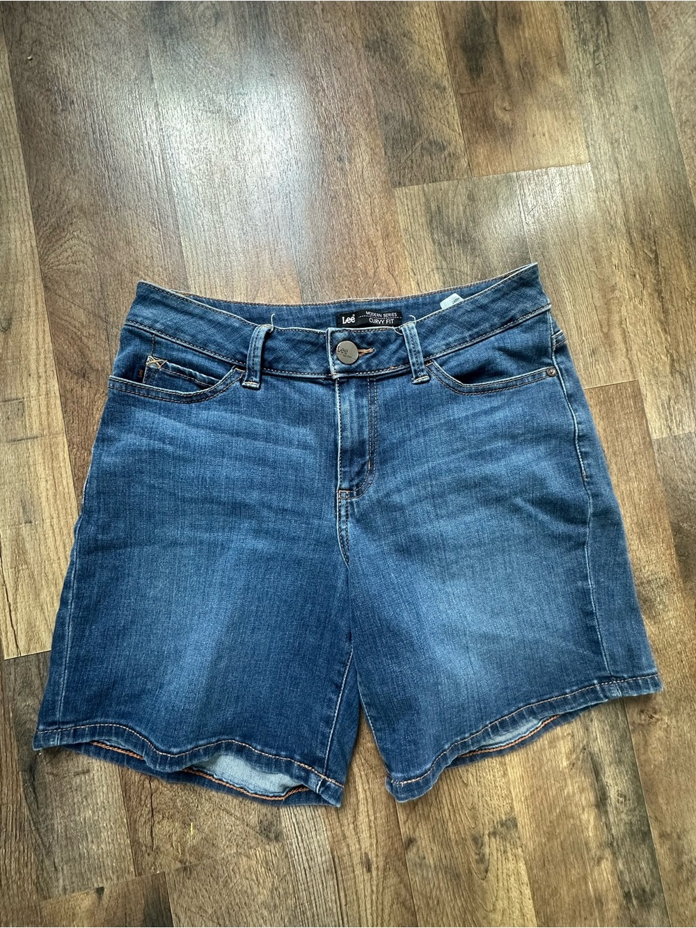 Lee Dark Blue Denim Jean Shorts